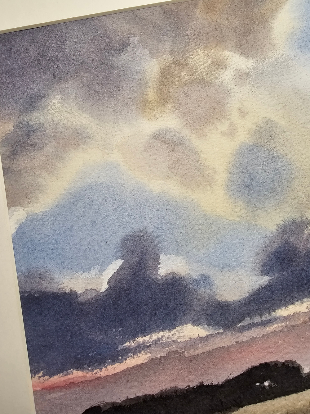 Картина авторская акварельная в паспарту 30х40 см на стену для интерьера "Пейзаж"