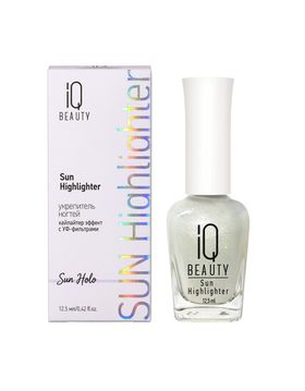 IQ Beauty Sun Highlighter - Укрепитель для ногтей хайлайтер с УФ фильтром Sun Holo, 12,5мл