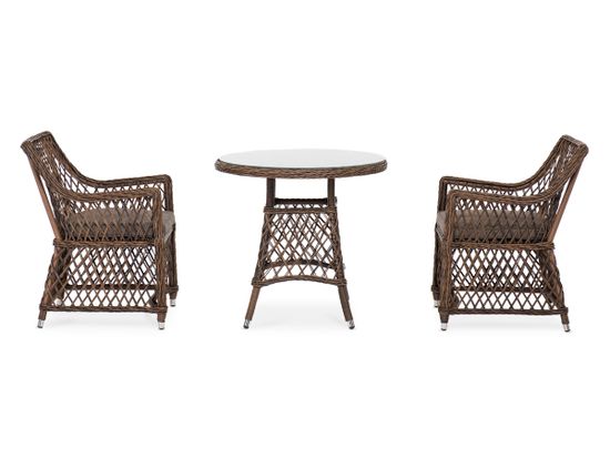 "Эспрессо–80 L" обеденная группа плетеная, цвет коричневый