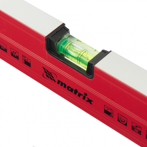 34718 Уровень алюминиевый магнитный, 1800мм, фрезерованный, 3 глазка (1 зеркальный), усиленный, Matrix