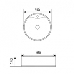 Раковина Azario 465*465*140, накладная круг  4851