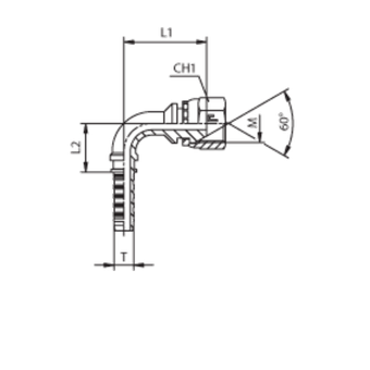 Фитинг DN 10 DKM (Г) 14x1.5 (90)