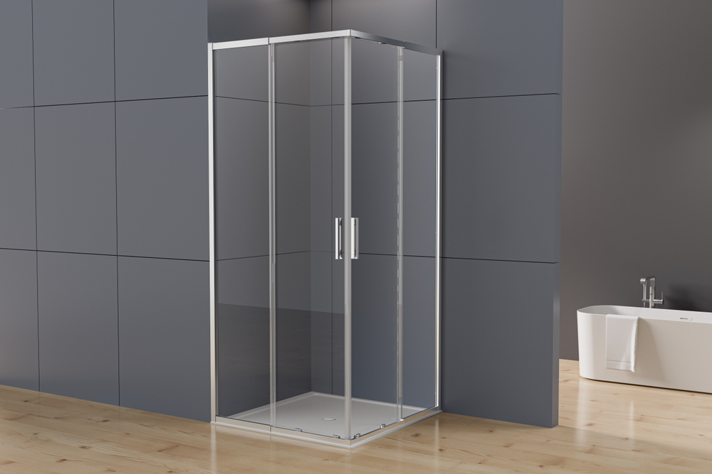 Душевой уголок Rapid-N VSS-3RN1011E10CL, (900-1000)x(1000-1100), хром, стекло прозрачное
