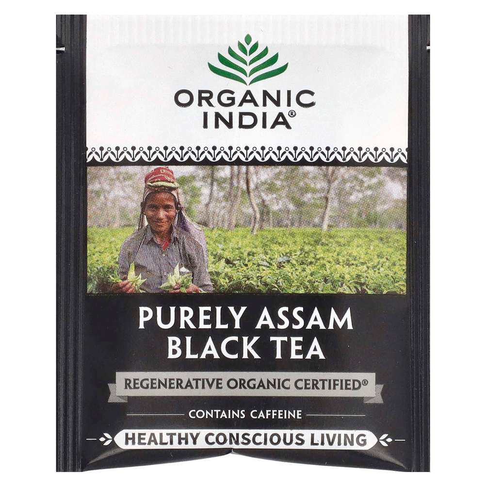 Organic India, Черный чай Purely Assam, 18 пакетиков для заваривания, 32,4 г (1,14 унции)