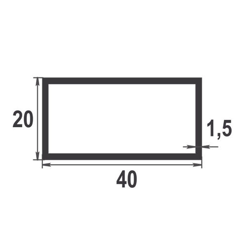 Труба прямоугольная Лука 40х20 мм ТПр 02.2000.502л золото