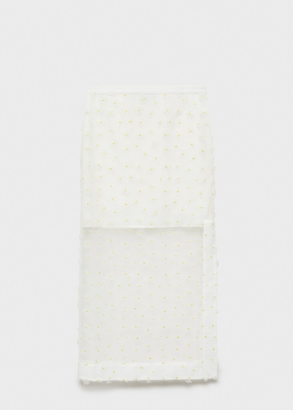 Полупрозрачная юбка с цветочной вышивкой