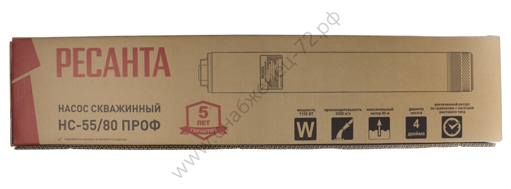 Скважинный насос Ресанта НС-55/80 ПРОФ