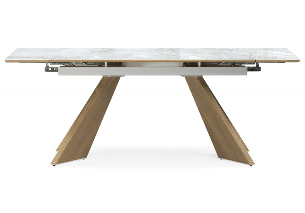 Керамический стол Woodville Ливи 140(200)х80х78 carla larkin, дуб монтана, ножки натуральные