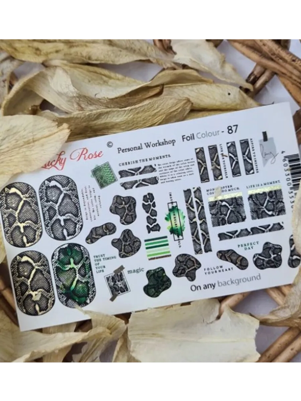 Lucky Rose Слайдеры наклейки для ногтей Foil 87