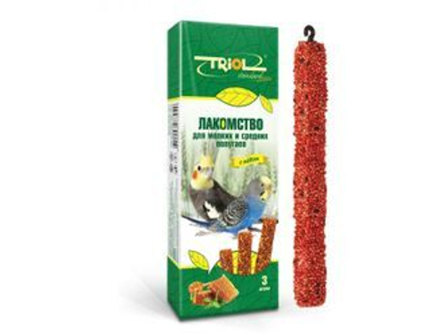 Triol лакомство для мелких и средних попугае в с медом, 3 шт