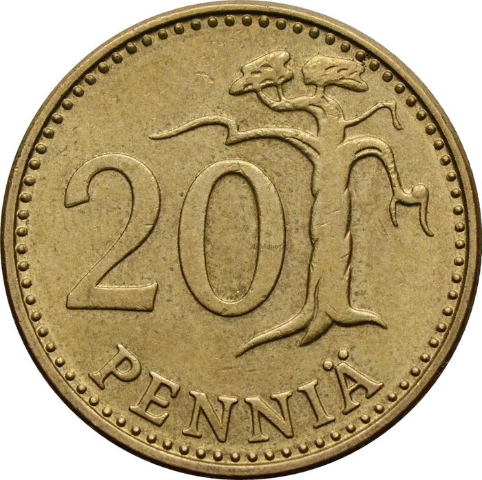 20 пенни 1963-1990 Финляндия
