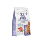 Сухой корм для взрослых кошек с белой рыбой и индейкой Cat Anti-Hairball BRIT CARE 0,4кг