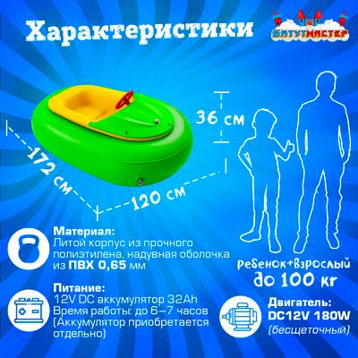 Бамперная лодочка «Киви», взрослая, на часовом механизме, 172×120×36 см