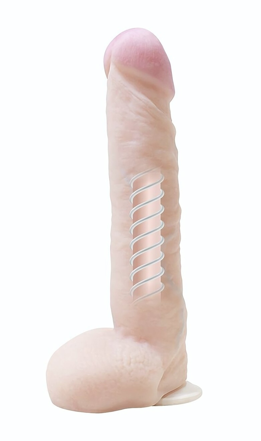 Фаллоимитатор с мошонкой на присоске F LINE - 24 см. (Цвет: телесный)