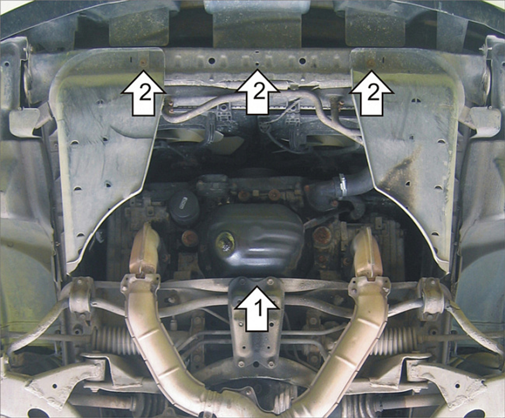 Защита картера Двигателя, Радиатора. 2 мм, Сталь. для Subaru Legacy 1998-2003 MOTODOR.02204