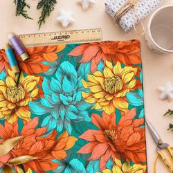 Ткань премиум таффета тайный сад