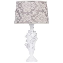 Настольная лампа Орхидея Лира Белый с абажуром Тюссо Vatican (Ватикан) Сильвер
