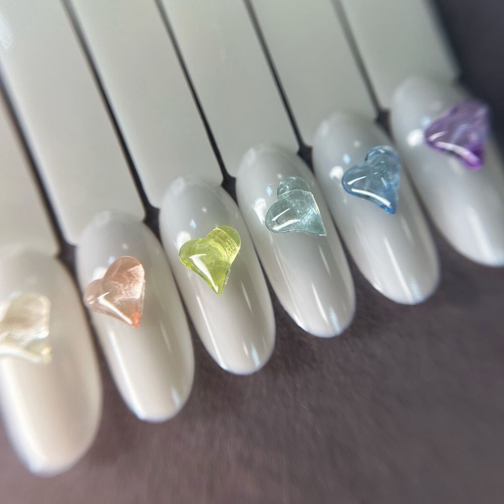 1860 Фигурки объёмные "Кристальные сердечки" 10 шт