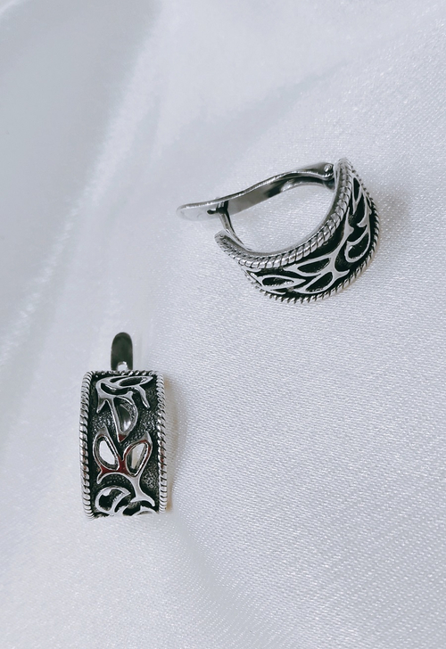 "Лиза" серьги в серебряном покрытии из коллекции "Сударыня" от Jenavi с английским замком