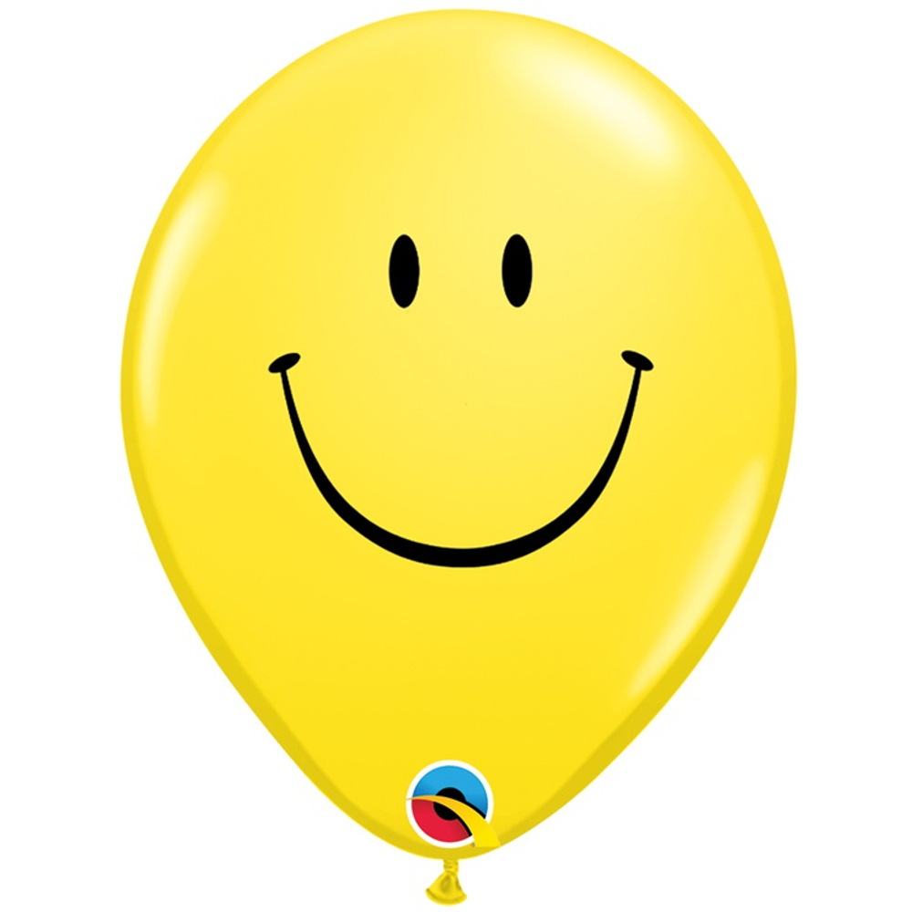 Шар латексный 35см Улыбка (Желтый)