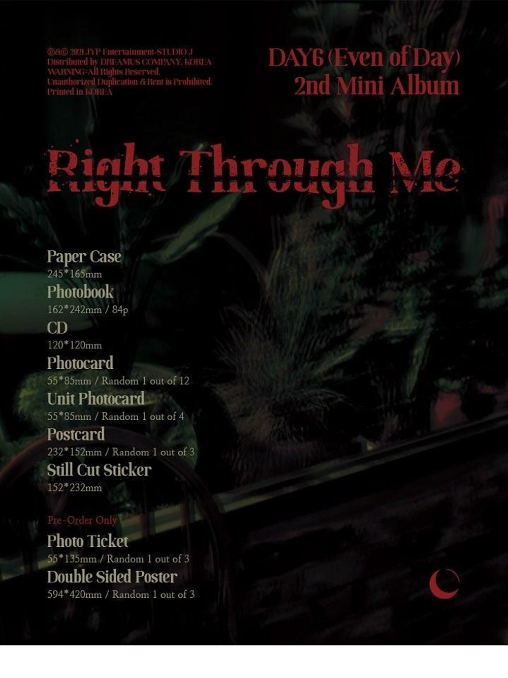 Альбом Day6 (EVEN OF DAY) - RIGHT THROUGH ME 2nd Mini Album
