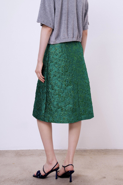 Юбка миди со складкой из жаккарда