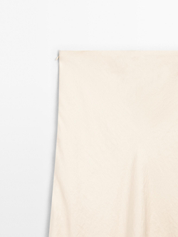 Massimo Dutti Юбка миди из струящегося атласа, кремовый