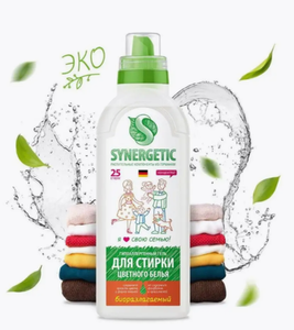ГЕЛЬ ДЛЯ СТИРКИ SYNERGETIC ДЛЯ ЦВЕТНОГО БЕЛЬЯ 0.75Л