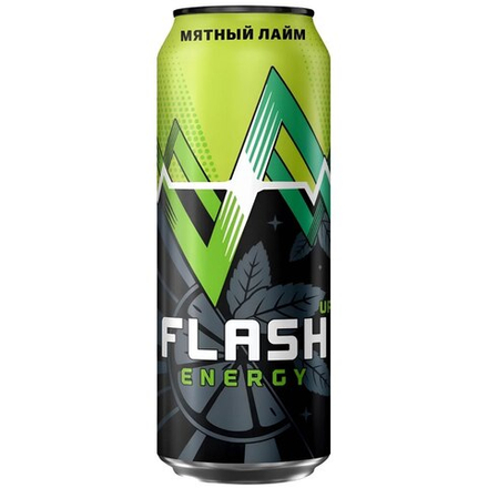 Напиток безалкогольный энергетический газированный Flash Мятный Лайм 0,45л
