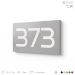 Номер на дверь 373, табличка на дверь для офиса, квартиры, кабинета, аудитории, склада, серая 120х70 мм, Айдентика Технолоджи