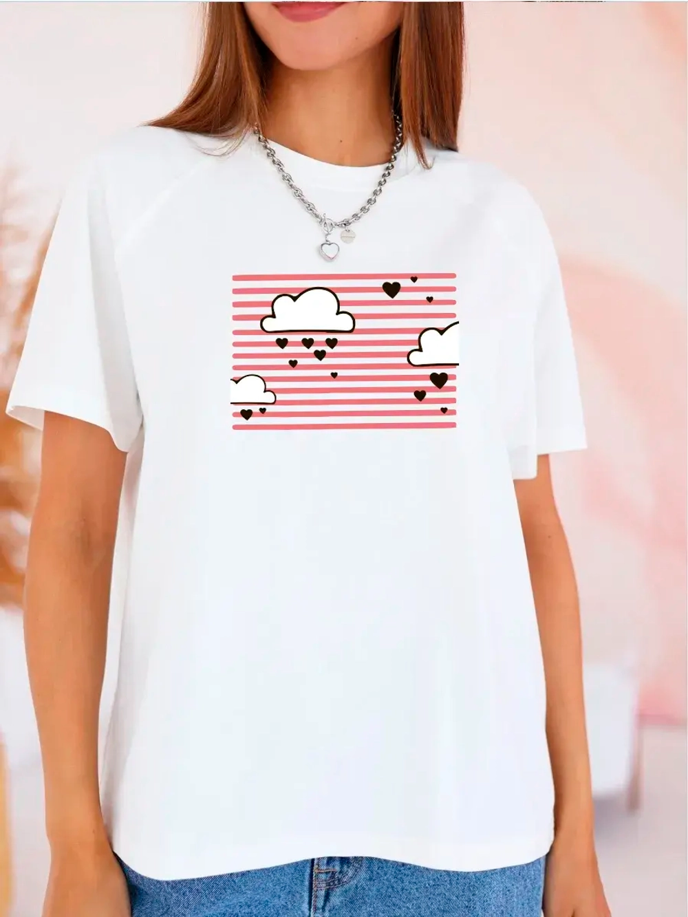 Футболка больших размеров с принтом