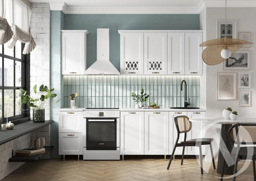 Кухня Милано 1;8м (белый/белая текстурная/антарес)