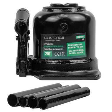 Домкрат бутылочный двухштоковый 20т с горизонтальным расположением ручки (высота подхвата -150мм, высота подъема - 245мм) RockForce##Rock FORCE RF-TH810003 BIG