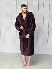 Халат мужской CODY с капюшоном Бордовый "Polens"