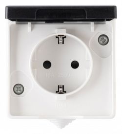 Розетка влагозащищенная с заземлением и со шторкой с крышкой Arte Milano am-309 309.40-1.grey