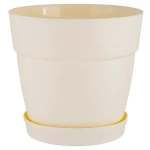 Горшок для цветов InGreen Villa de Fiori с фиксируемым поддоном 2л, D170мм, белоснежный жа