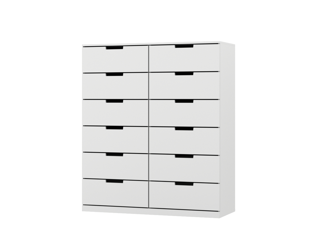 Комод NORDLI 16 (МДФ) Белый DM635-6 120*45*131 см, Белый   Фиеста