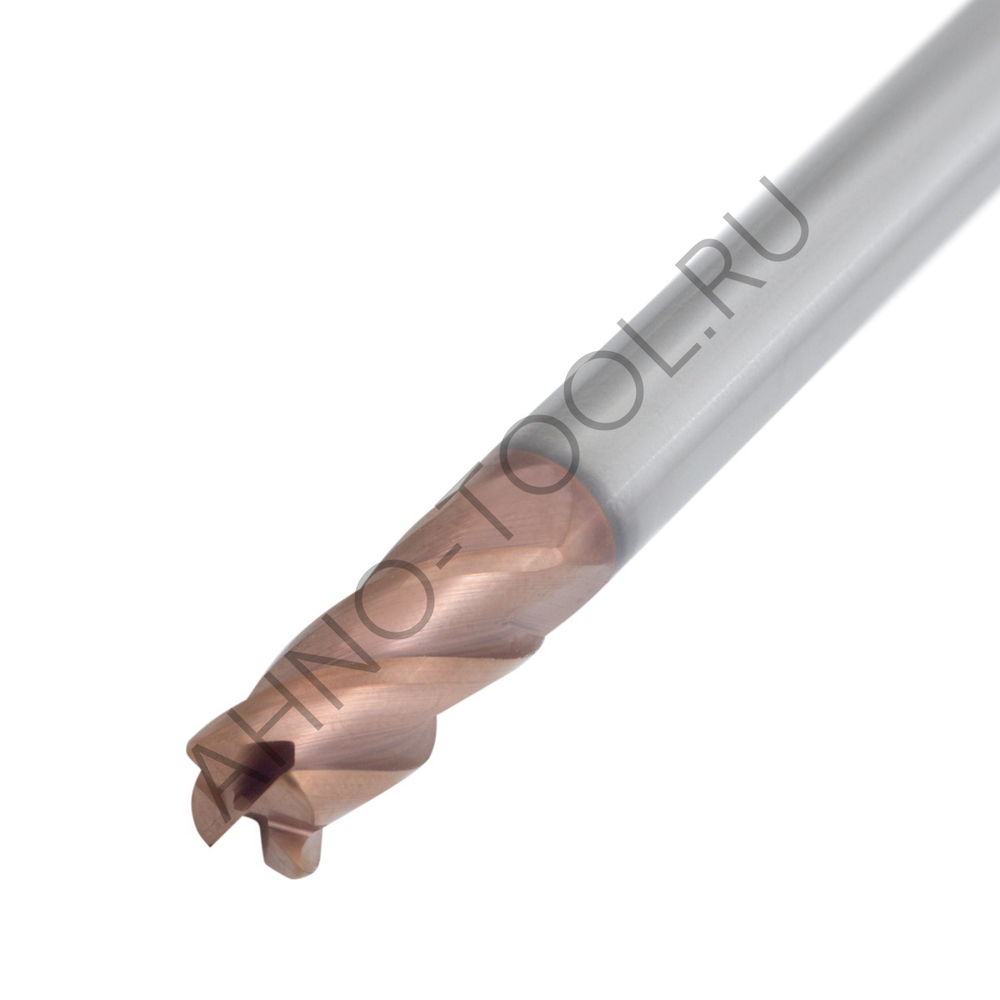 Фреза твердосплавная радиусная   4мм (L=50, l=10, хв=4) Z4 35° по стали, нерж., чугуну, с радиусной фаской BRGM-4R-D4.0R0.5 AHNO