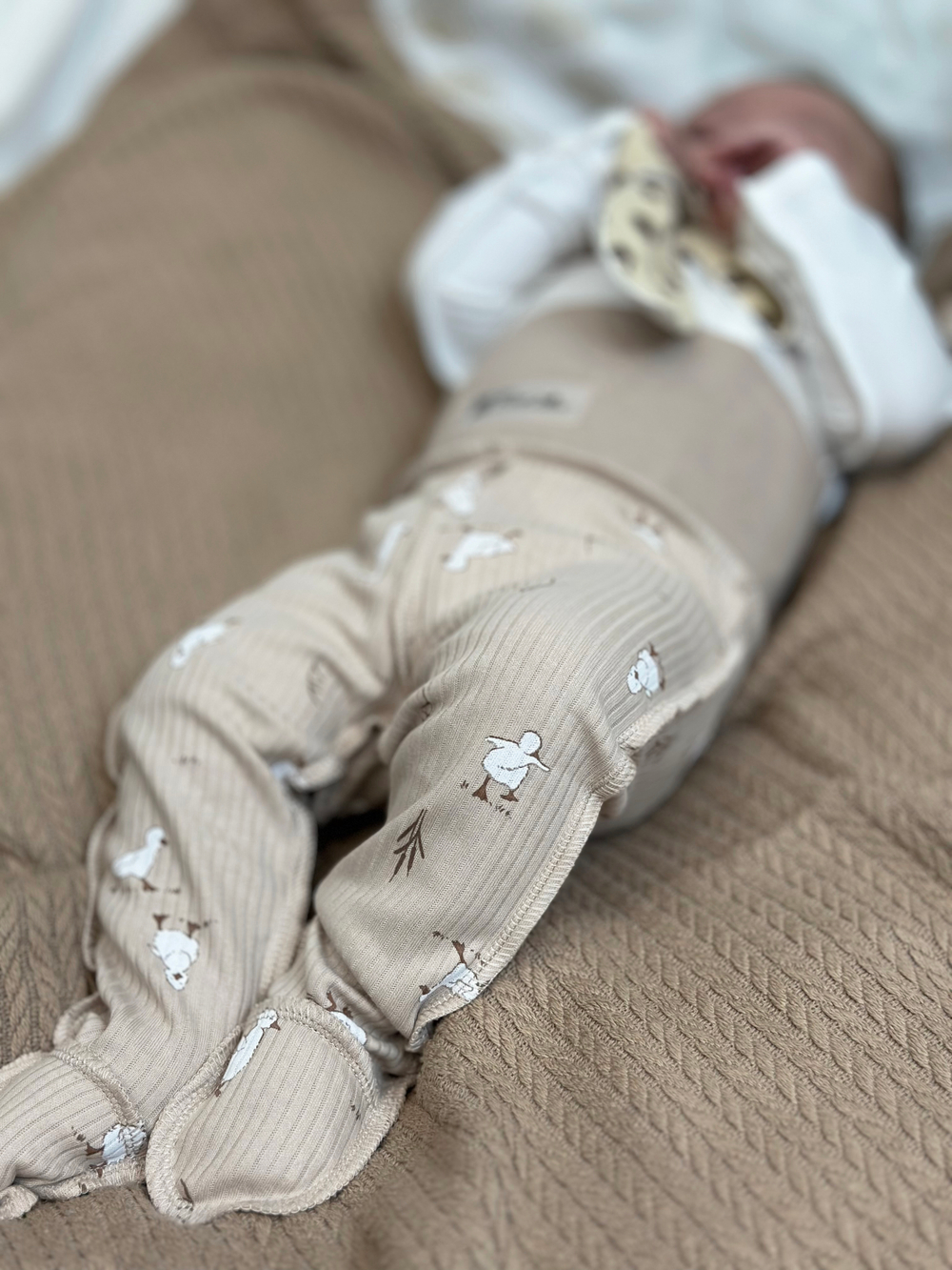 Ползунки швы наружу Утята РУБЧИК Светлый кофе RinaAmari