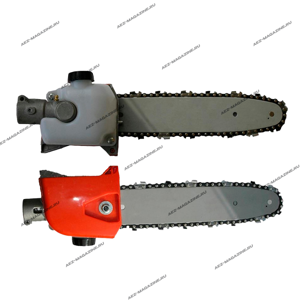 Насадка-сучкорез для бензокосы с масляным бачком под штангу диаметром 26мм, вал 7 зубьев/шлицов