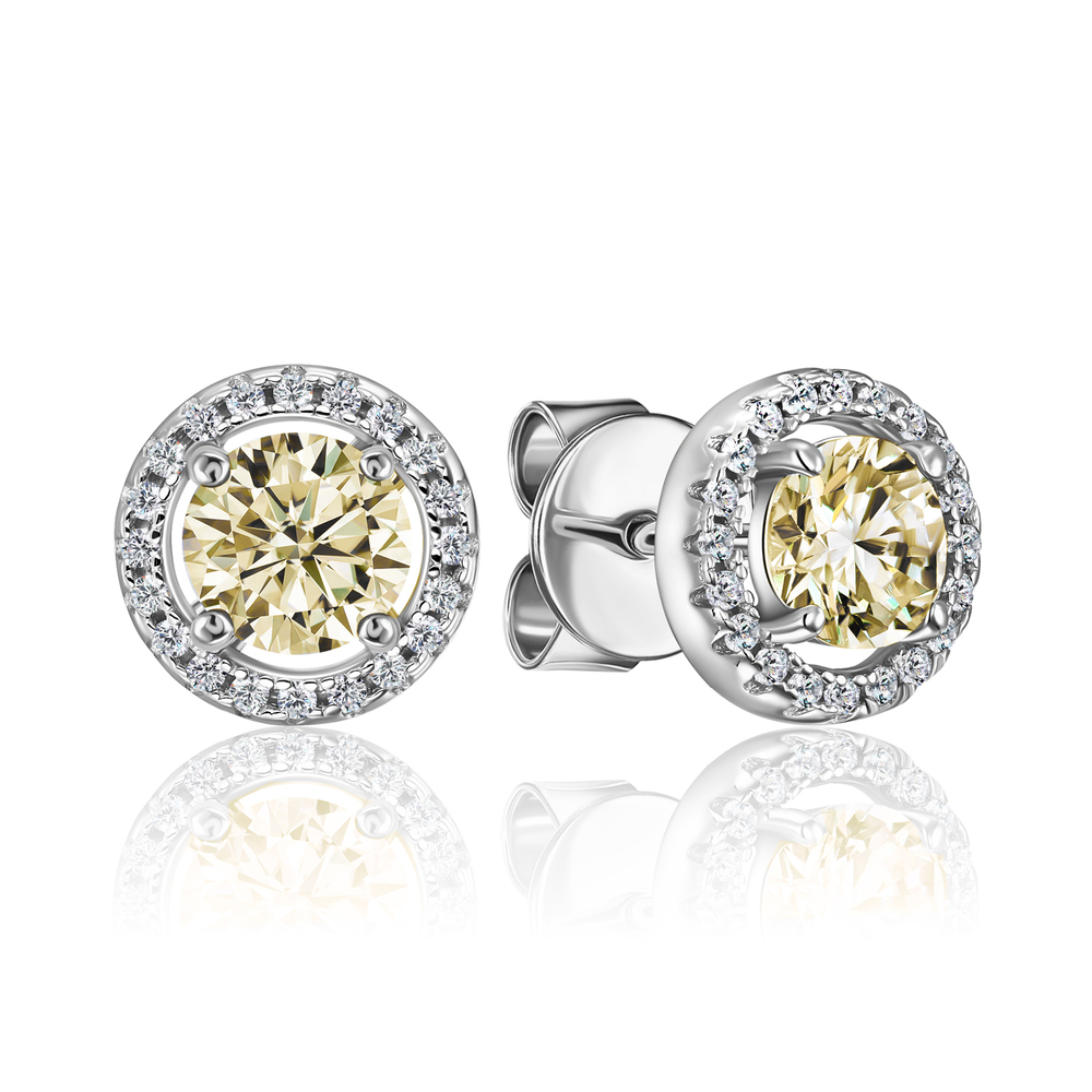 Пусеты круг с огранкой