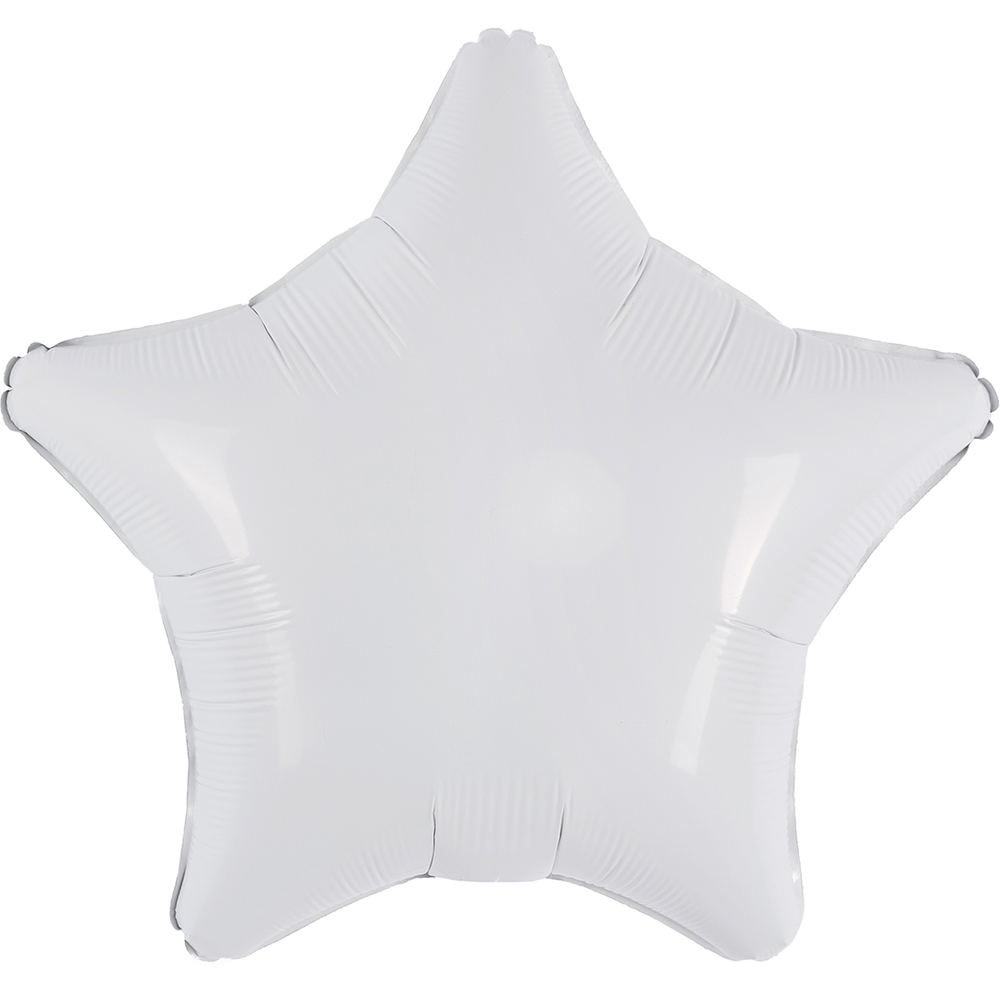 Фольгированный шар-звезда, пастель, белый, 76 см