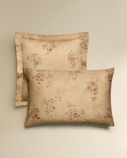 Zara Home - Атласная наволочка с цветочным рисунком 50x75 см