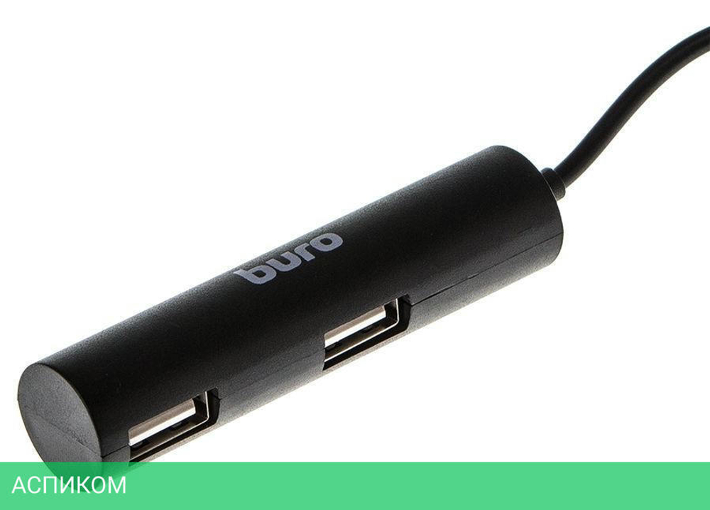 USB-хаб Buro BU-HUB4-0.5R-U2.0 черный
