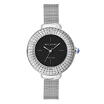 Часы Boccadamo Dome Silver Black DM002 BW/S с минеральным стеклом, кристаллами Swarovski