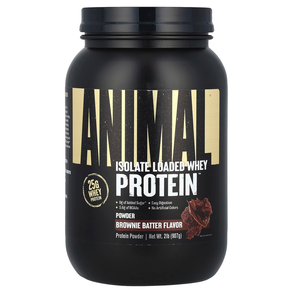 Animal, Изолят сывороточного протеина Whey Protein™, тесто для брауни, 907 г (2 фунта)