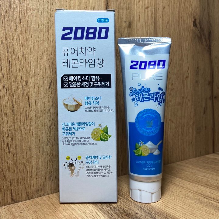 Зубная паста Dental Clinic 2080 Baking Soda Lemon Lime Toothpaste с содой, лимоном и лаймом 120 г