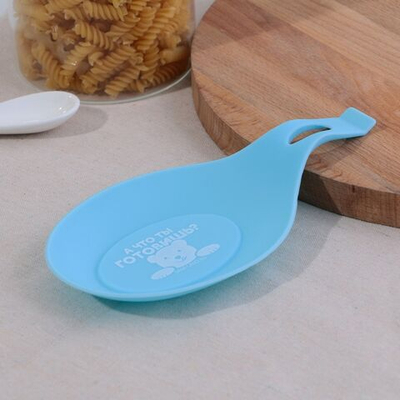 Голубая подставка под ложку «Что готовишь?» (Цвет: не задано)