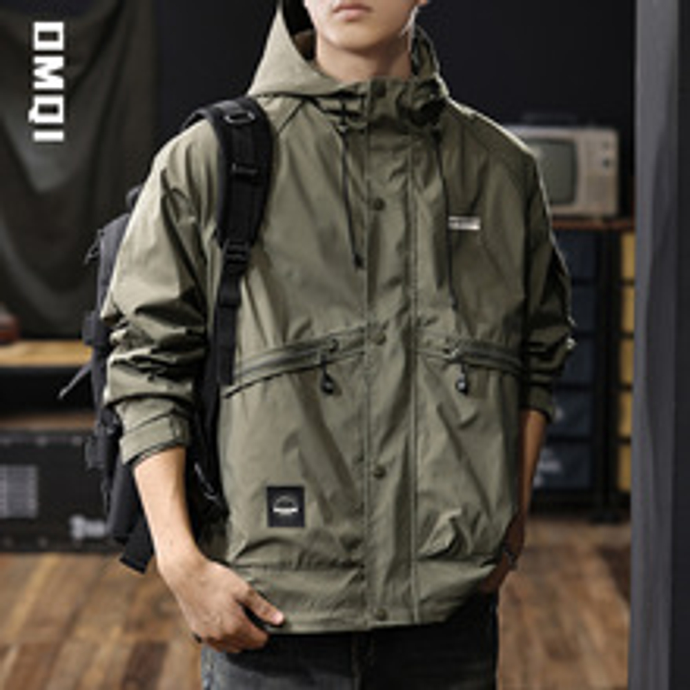 Весенняя и осенняя американская куртка с капюшоном для мужчин свободного размера