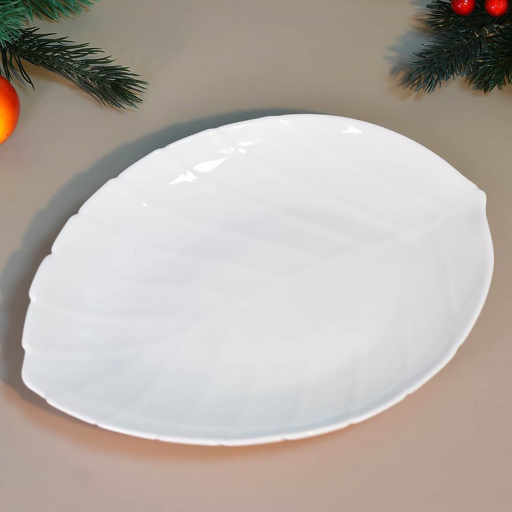 Тарелка десертная 23см Листья, опаловое стекло, MILLIMI